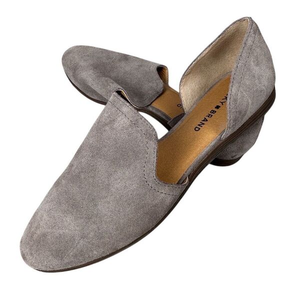 Lucky Brand Morriah Women's Gray Taupe Suede Leather Flats Loafers Size 9.5 - Picture 1 of 9